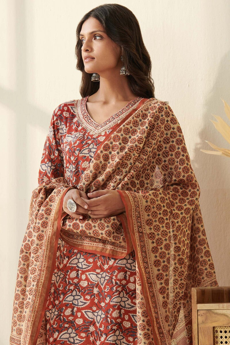 Sehra Darya Bagru Chanderi Dupatta