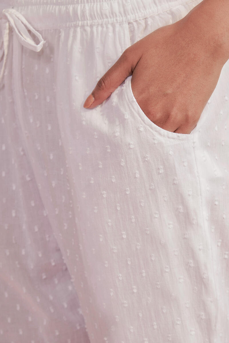 Raahat White Cotton Narrow Pants