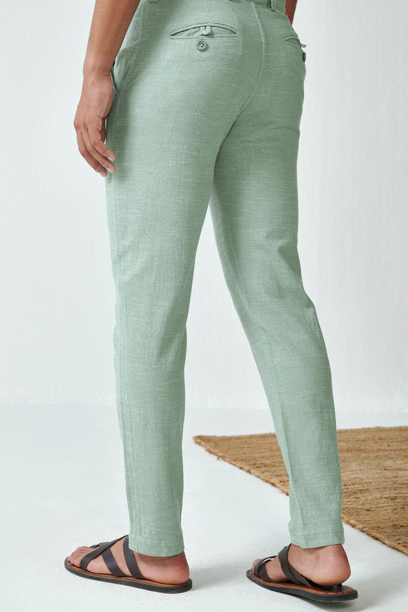 Zaid Aayan Sage Green Handloom Pants
