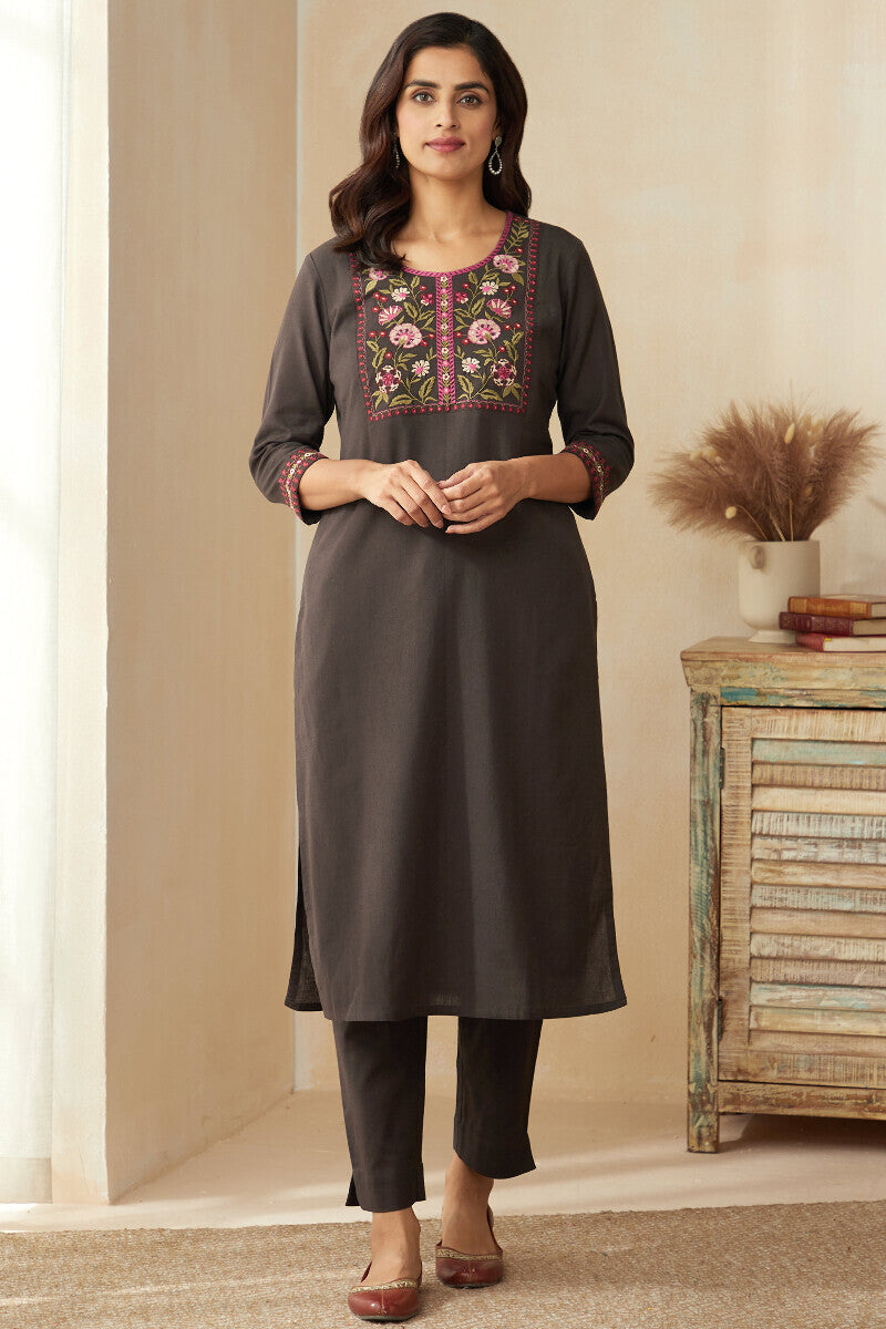 Roza Zoya Brown Kurta