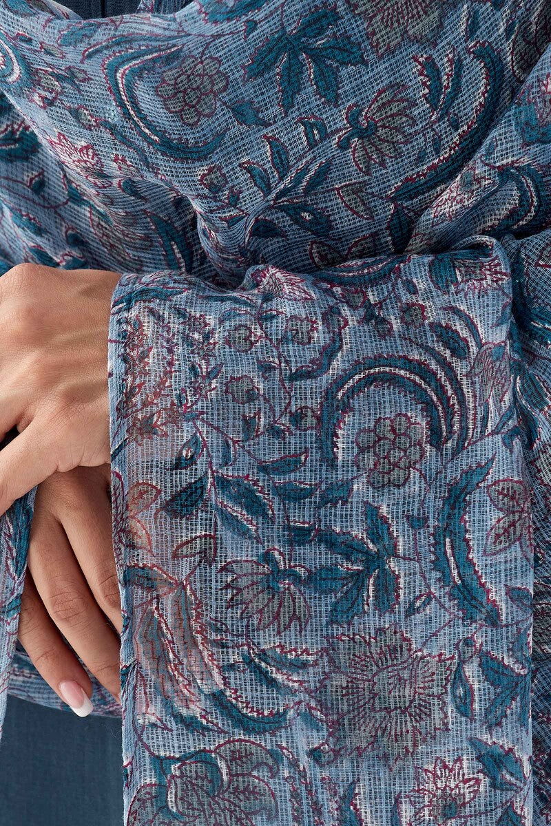 Nasrine Rehmat Denim Blue Sanganeri Dupatta