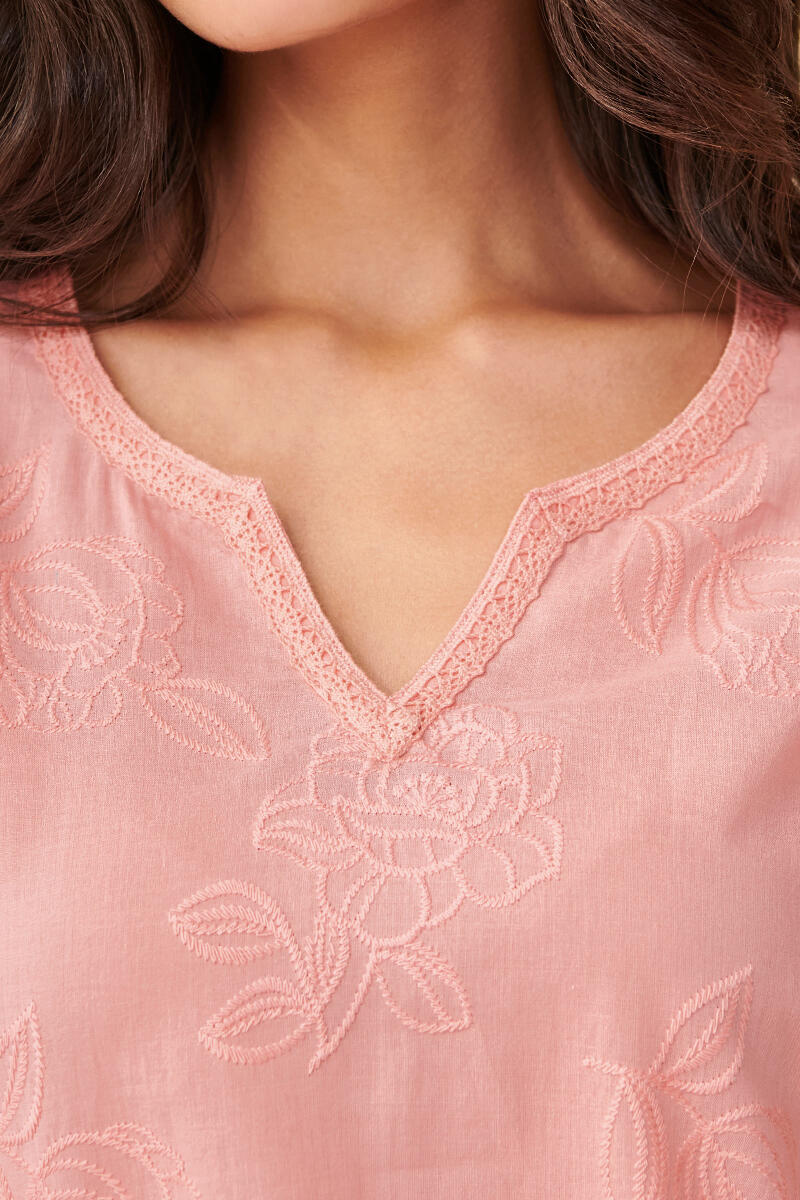 Falak Suhana Pink Schiffli Kurta