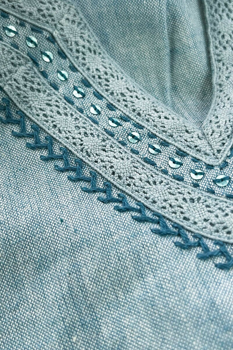 Gauhar Maira Blue Handloom Kurta