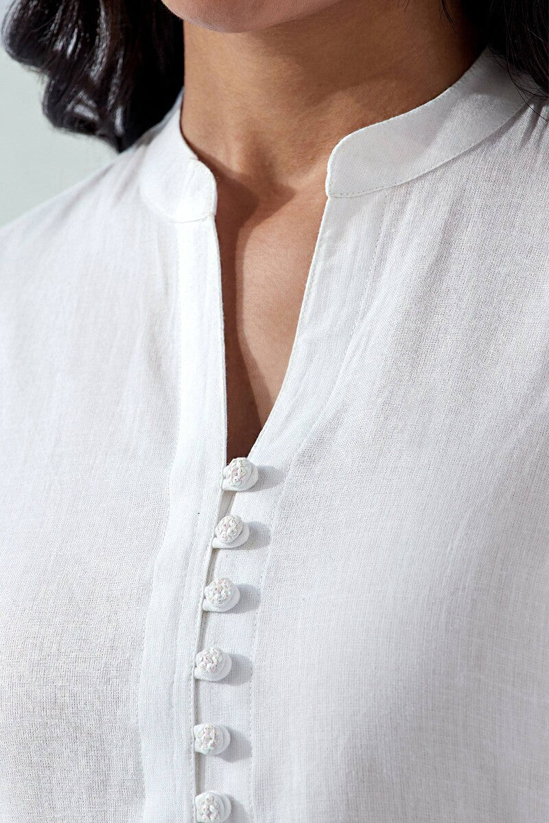 Nasrine Rehmat White Handloom Kurta