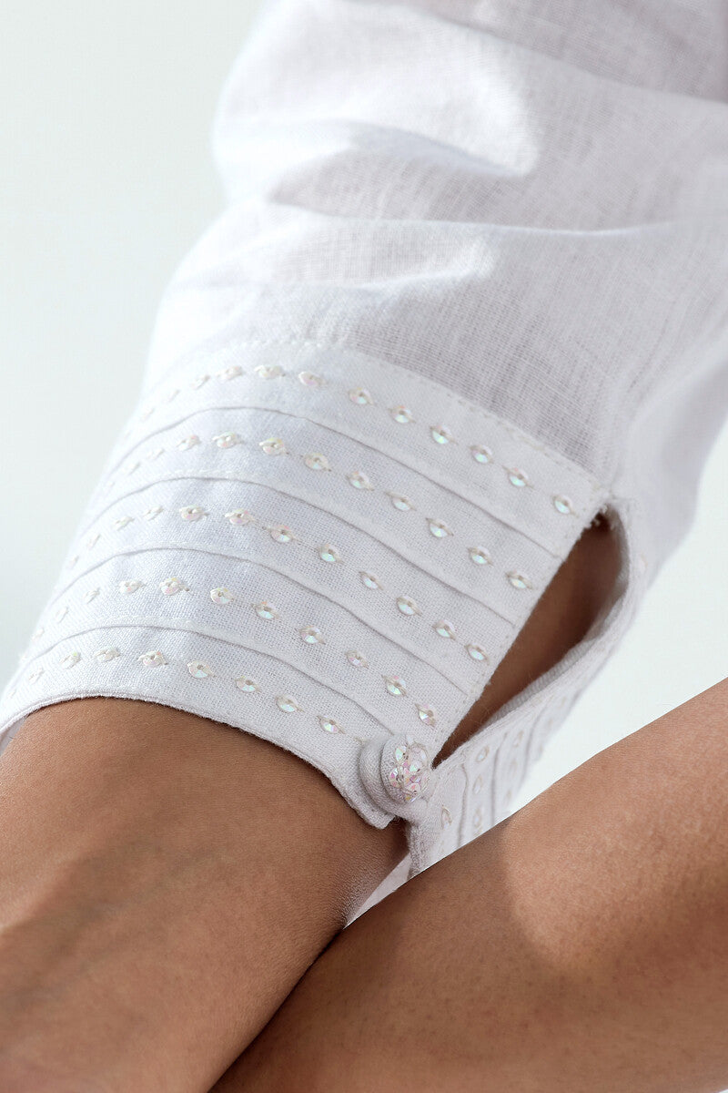 Nasrine Rehmat White Handloom Kurta