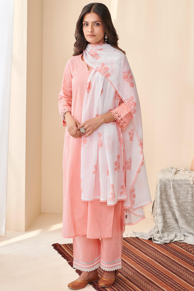 Falak Suhana Pink Schiffli Kurta