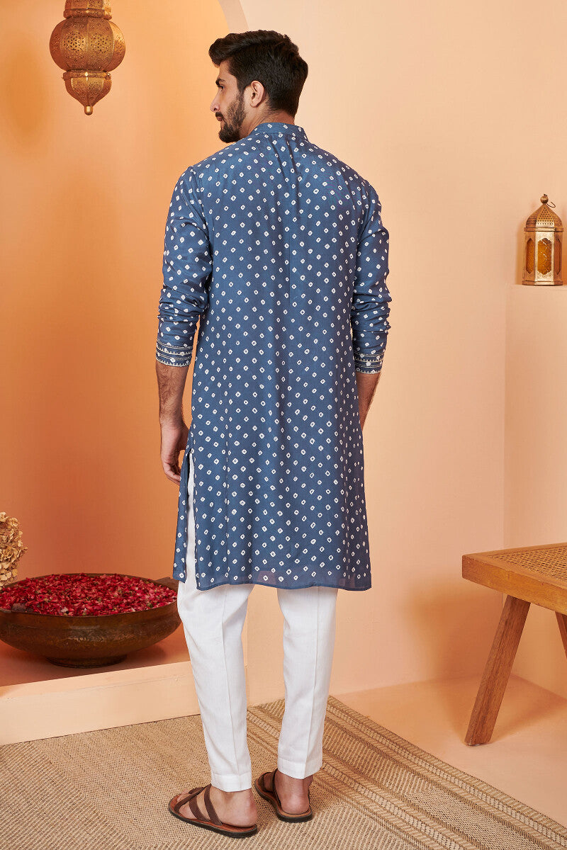 Shirin Zuhaid Blue Bandhej Kurta