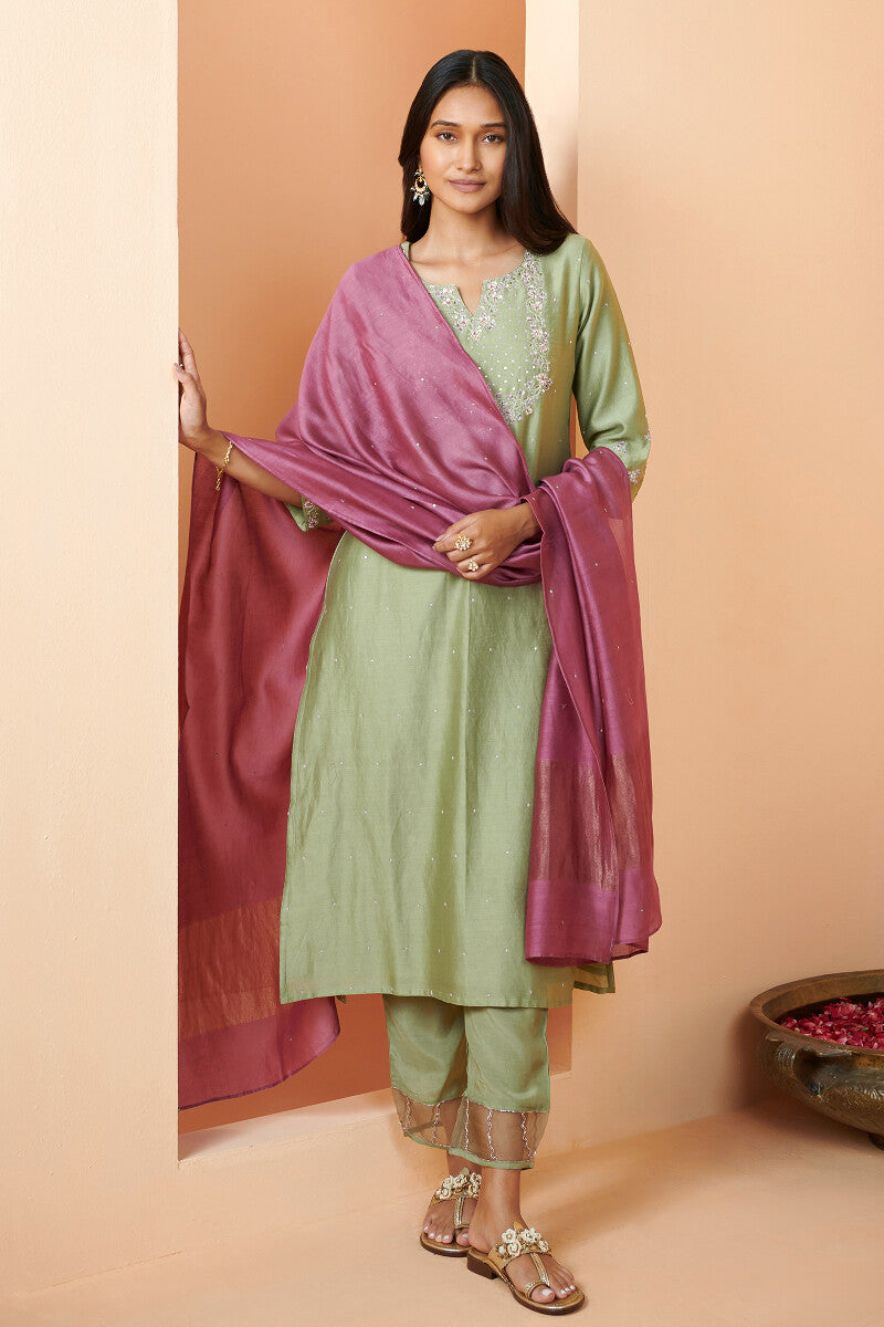 Shirin Aiza Purple Chanderi Dupatta