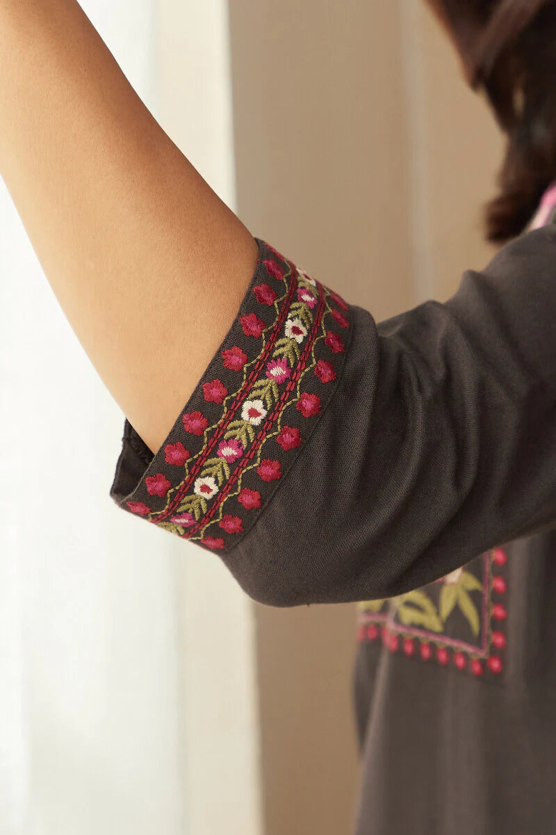 Roza Zoya Brown Kurta