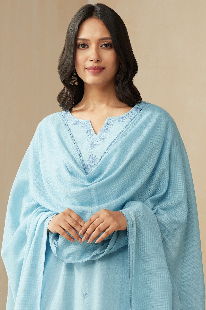 Mirza Sehreen Blue Kota Dupatta
