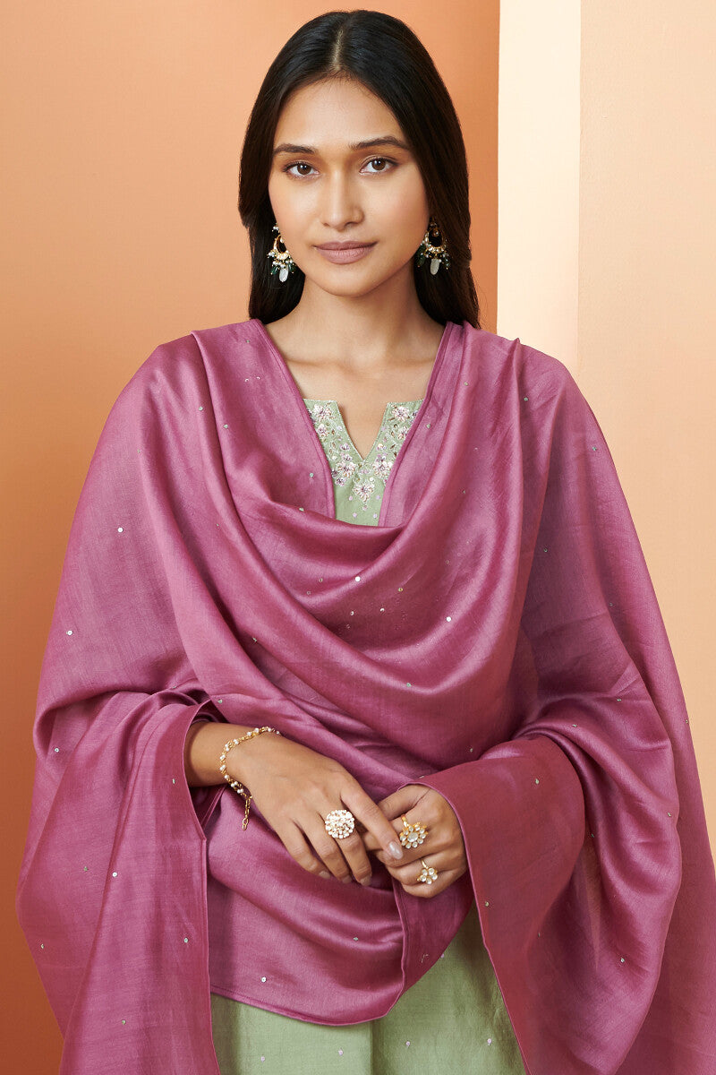 Shirin Aiza Purple Chanderi Dupatta