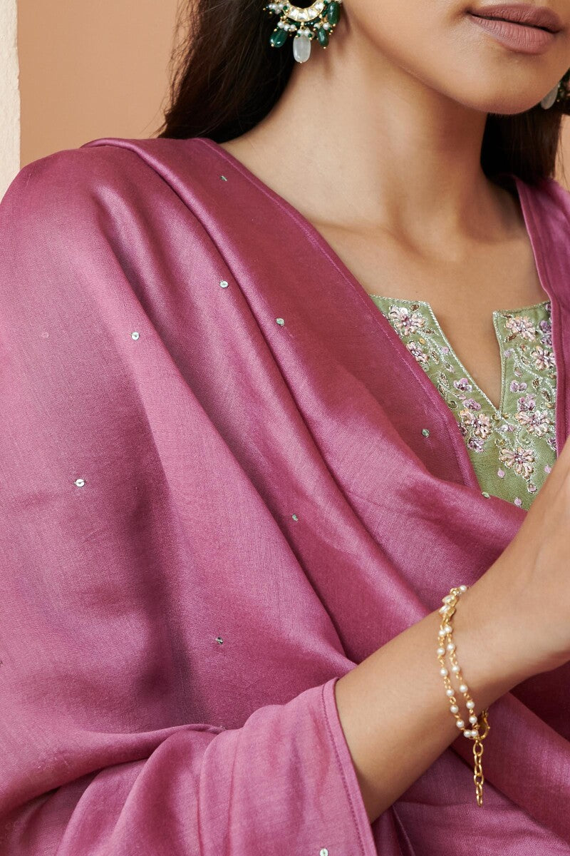 Shirin Aiza Purple Chanderi Dupatta