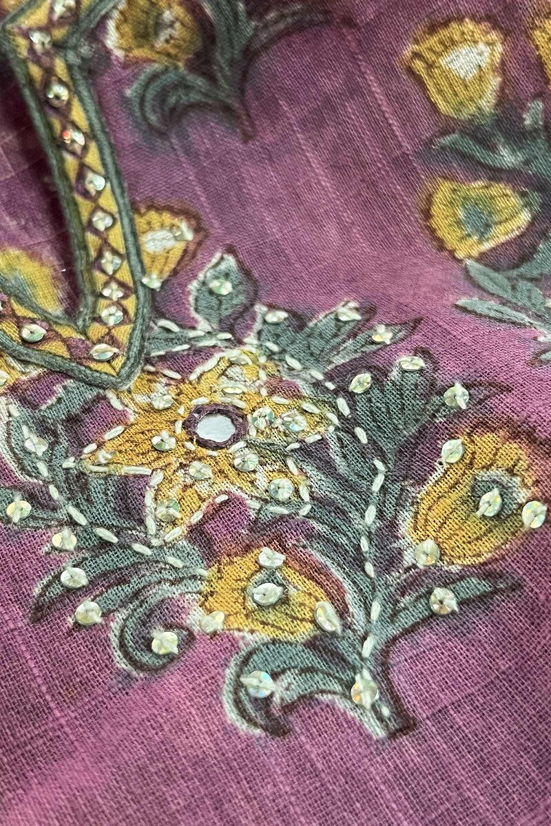 Gauhar Sahana Purple Sanganeri Kurta