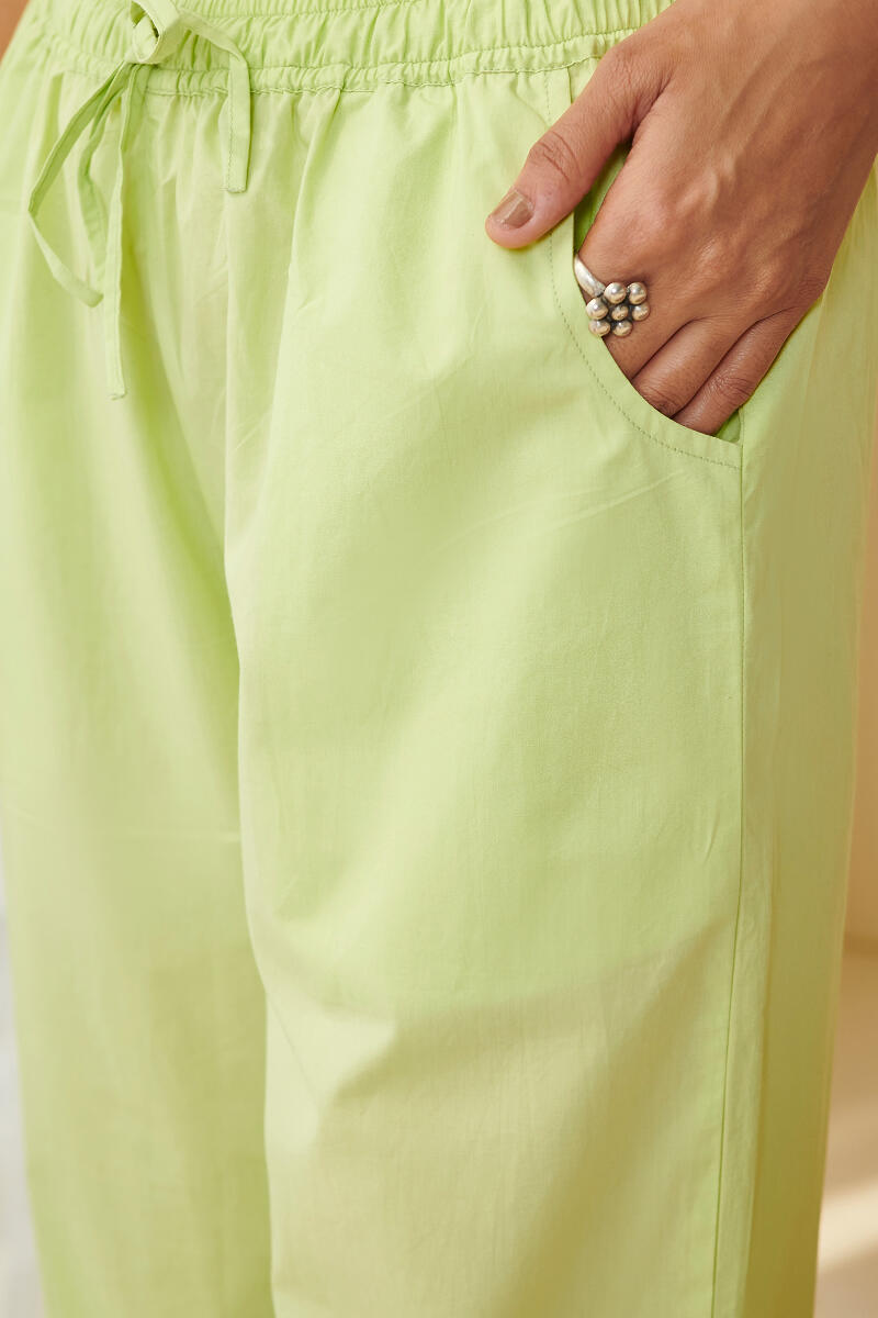 Falak Suhana Lime Green Cotton Farsi