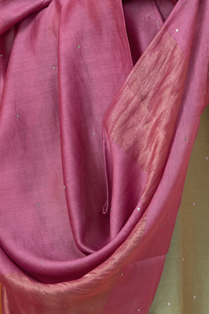 Shirin Aiza Purple Chanderi Dupatta
