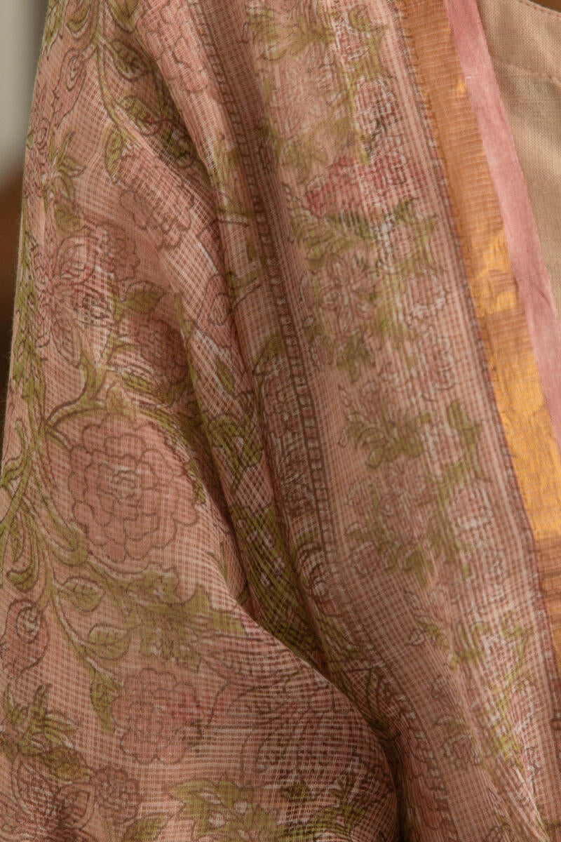 Nazm Mahnoor Block Printed Kota Dupatta