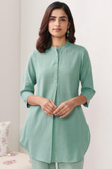 Roza Jannat Green Handloom Loungewear Set