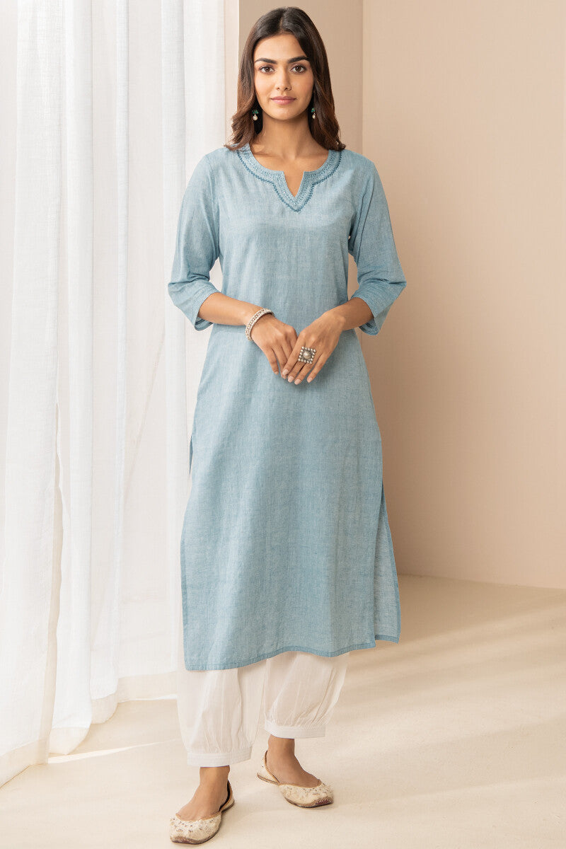 Gauhar Maira Blue Handloom Kurta