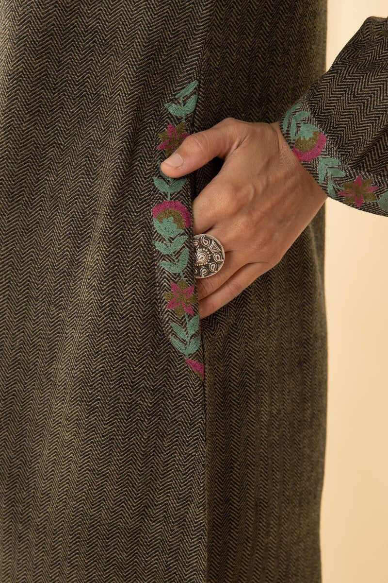 Naadirah Rasia Faux Wool Handloom Kurta