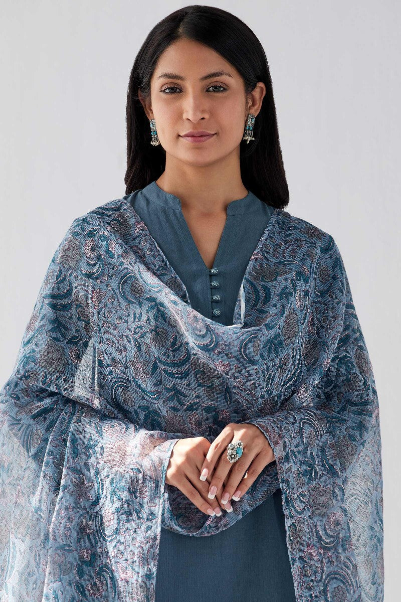 Nasrine Rehmat Denim Blue Sanganeri Dupatta