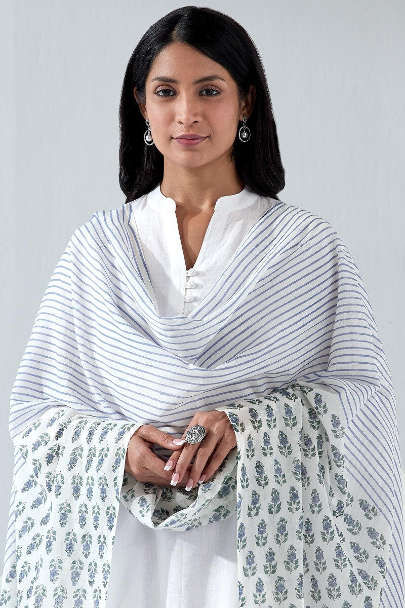 Nasrine Rehmat White Sanganeri Dupatta