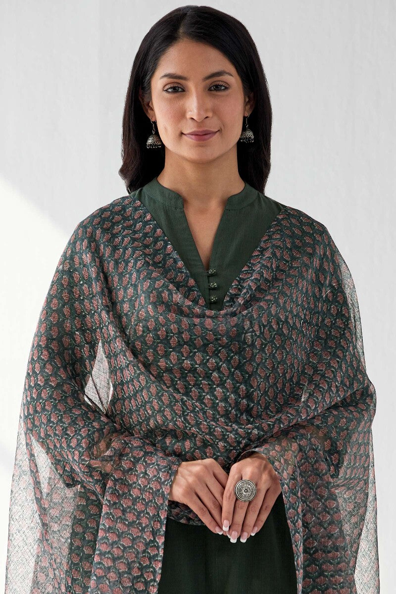 Nasrine Rehmat Green Sanganeri Kota Dupatta