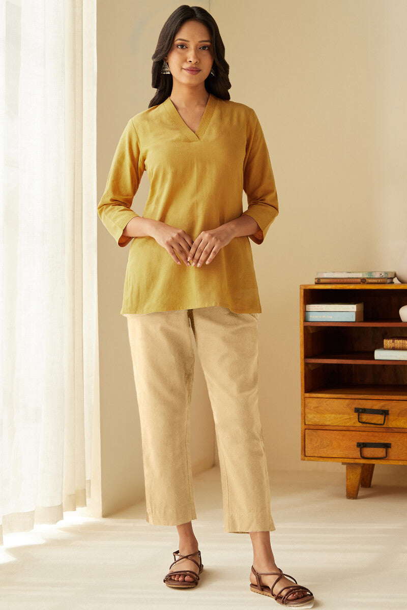Roza Seher Mustard Top