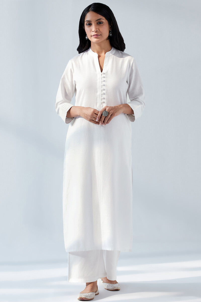 Nasrine Rehmat White Handloom Kurta