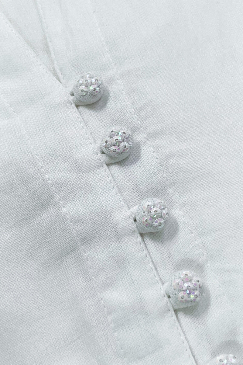 Nasrine Rehmat White Handloom Kurta