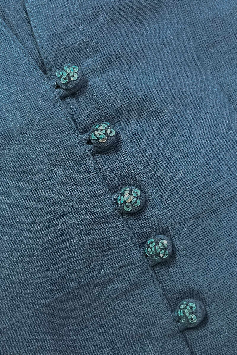 Nasrine Rehmat Denim Blue Handloom Kurta