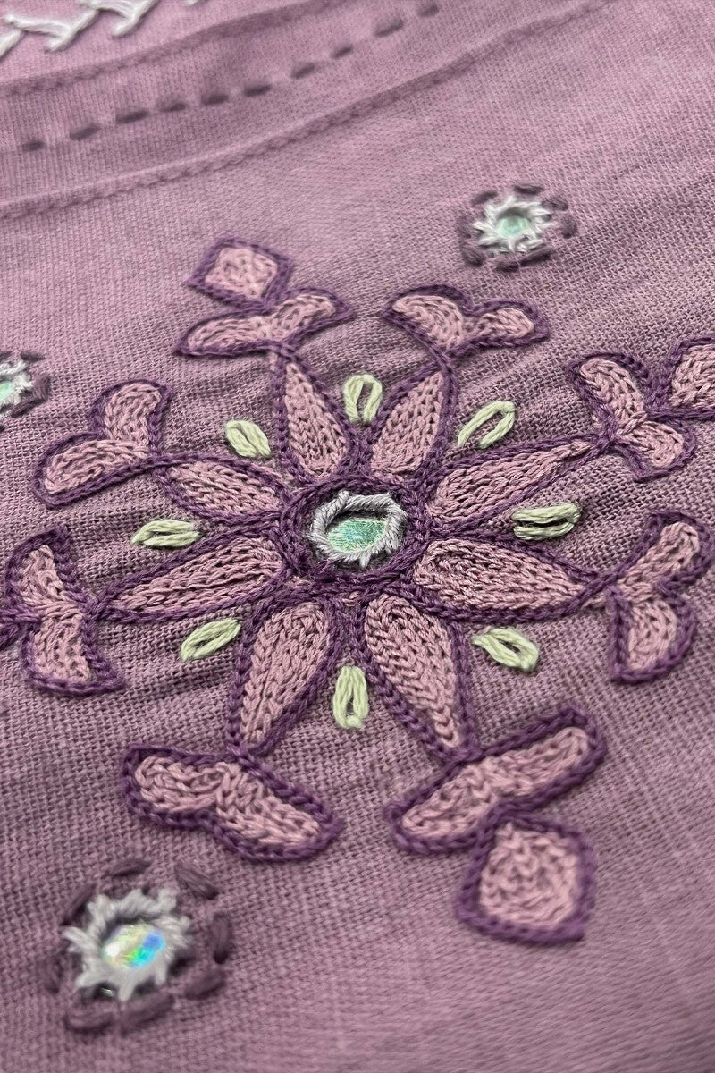 Kashida Nusrat Flax Cotton Kurta