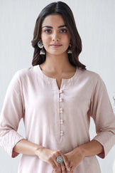 Nasrine Rehmat Light Pink Handloom Kurta