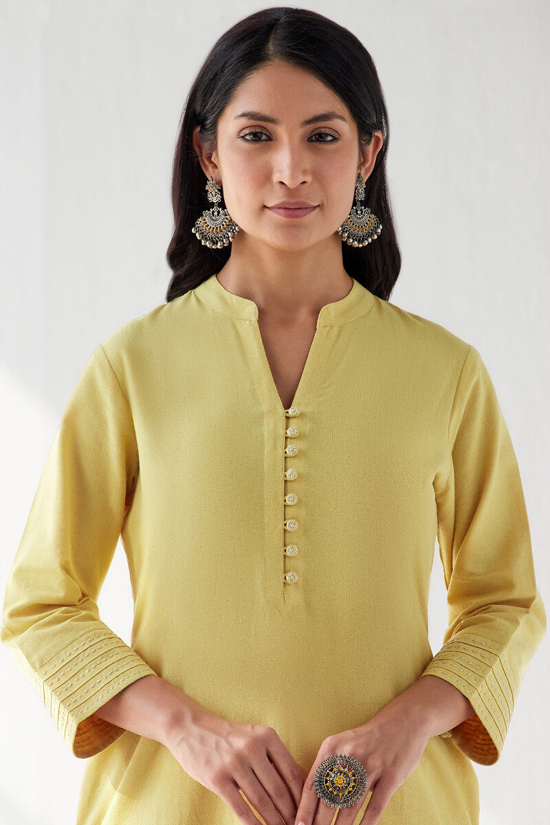Nasrine Rehmat Yellow Handloom Kurta