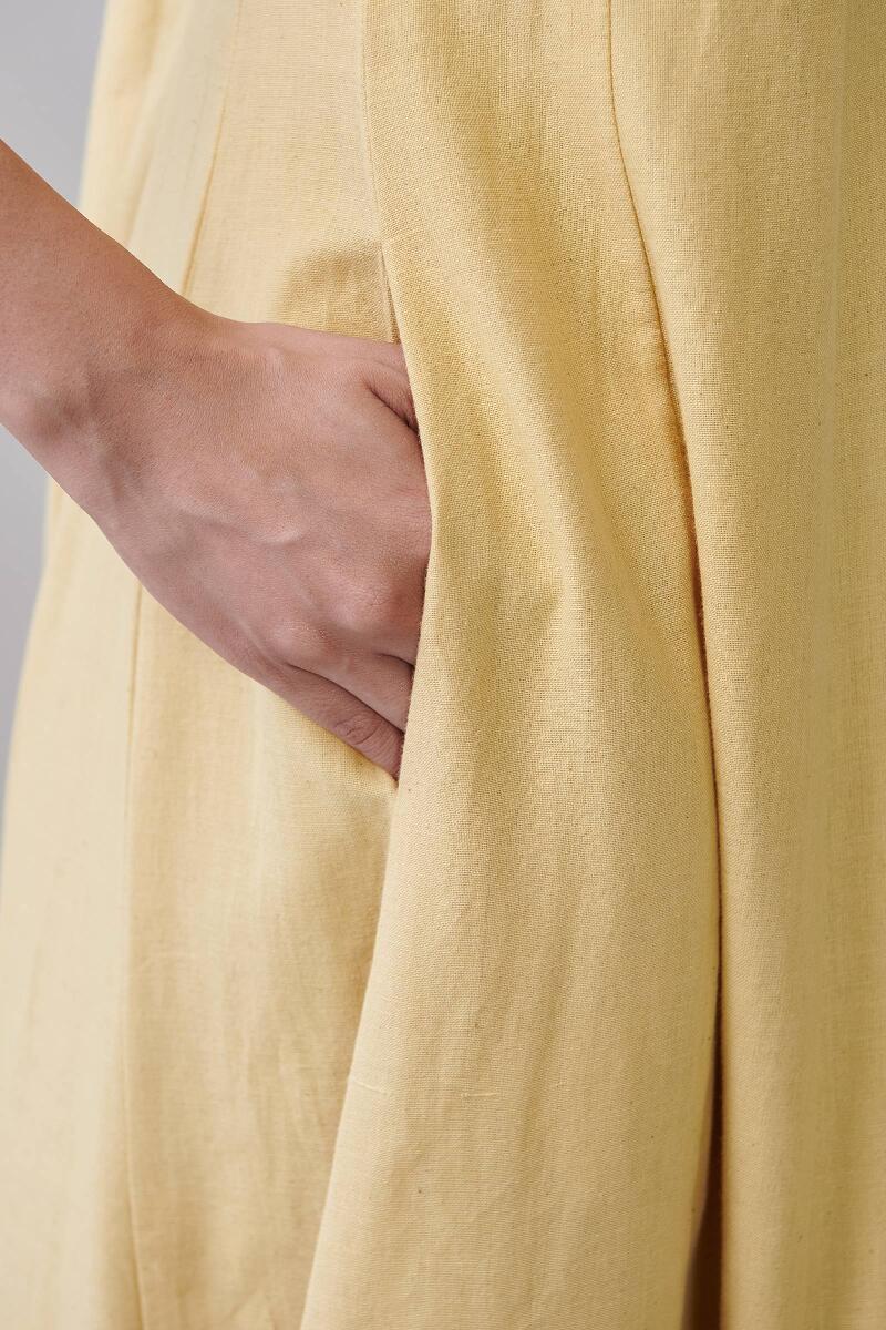 Roza Sabia Yellow Handloom Dress