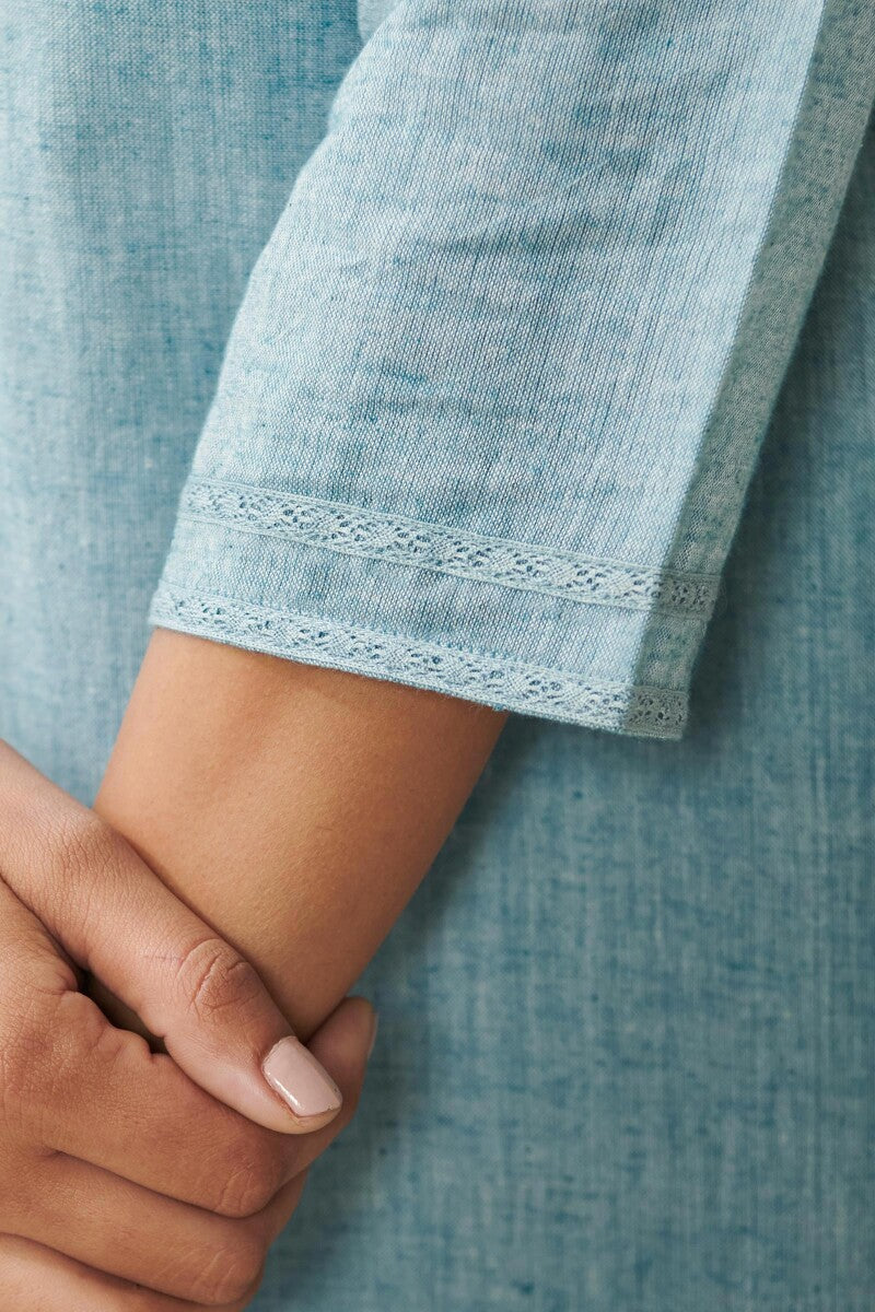 Gauhar Maira Blue Handloom Kurta