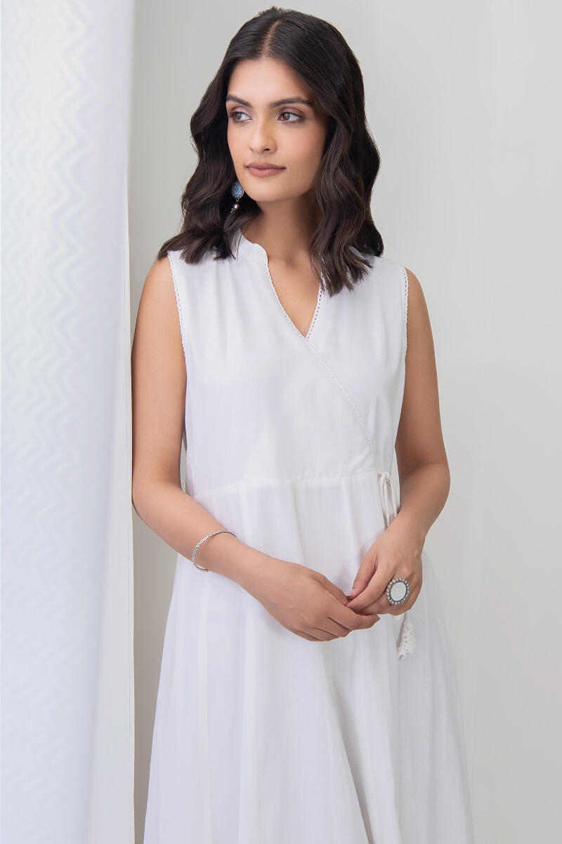 Roza White Handloom Dress