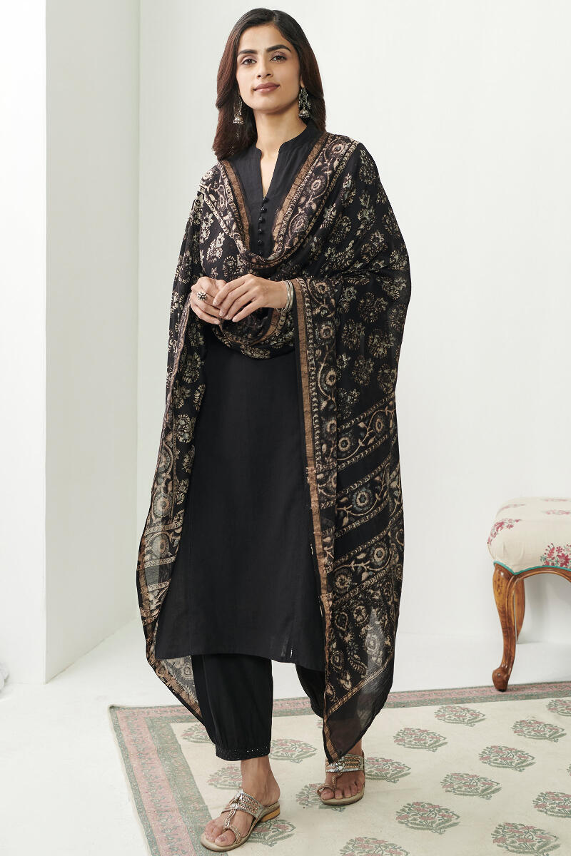 Nasrine Mehnaz Ajrak Chanderi Dupatta
