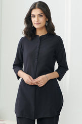 Roza Jannat Black Handloom Loungewear Set