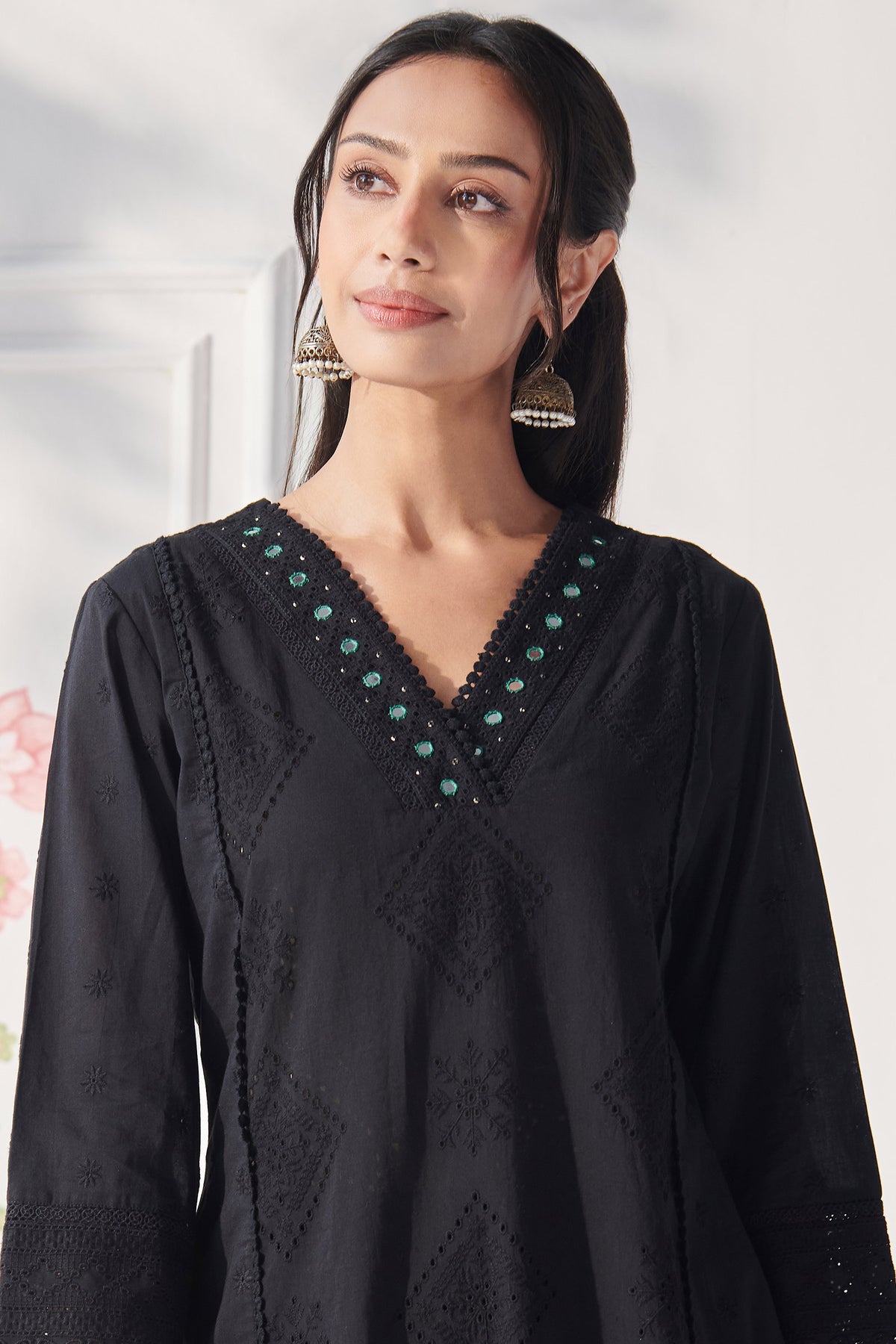 Mumtaz Gulbano Black Kurta