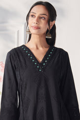 Mumtaz Gulbano Black Kurta