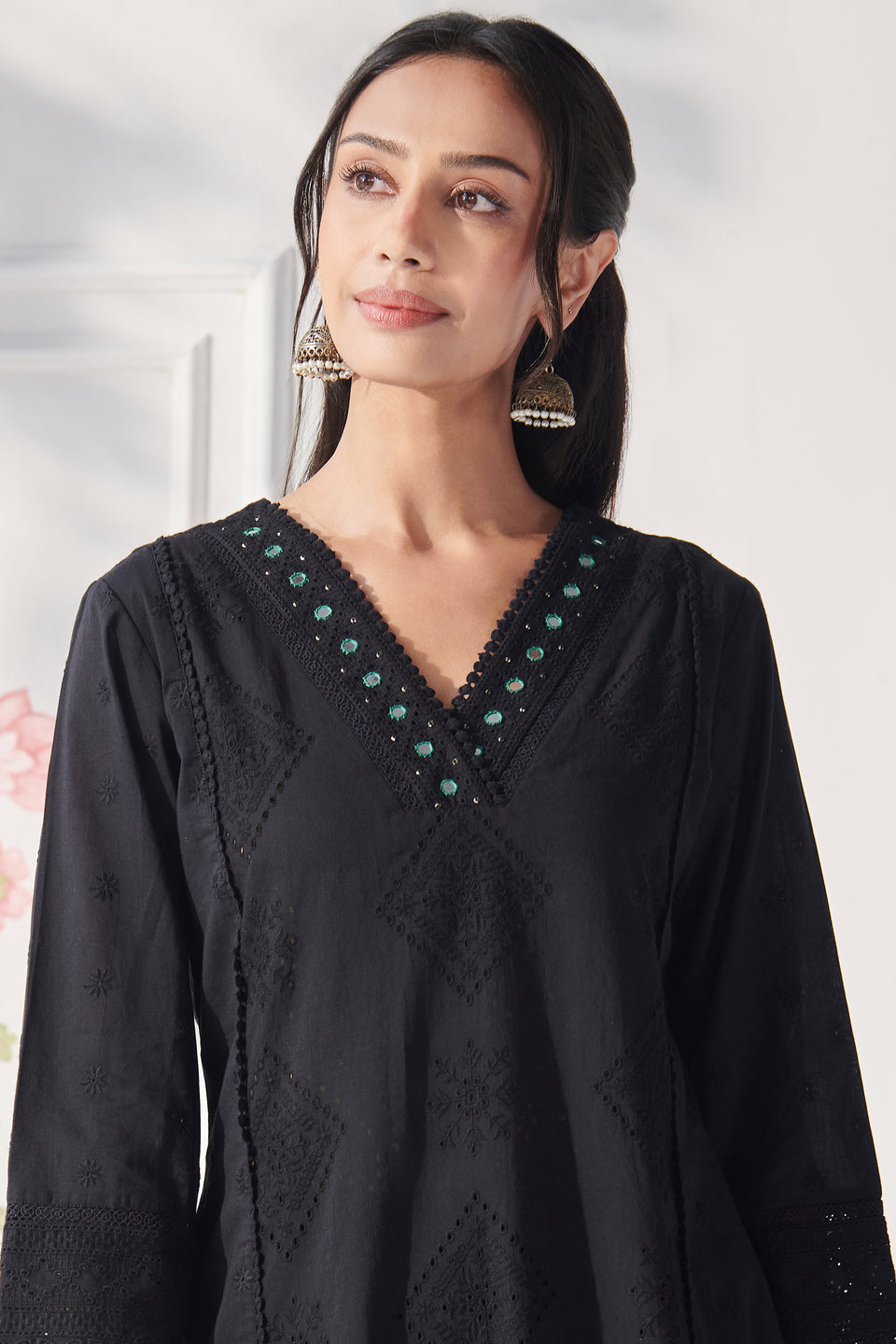 Mumtaz Gulbano Black Kurta