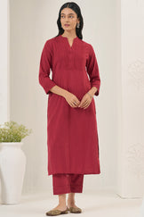 Roza Nida Brick Red Kurta