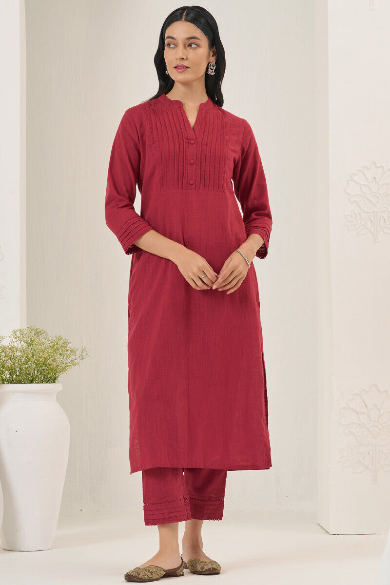 Roza Nida Brick Red Kurta