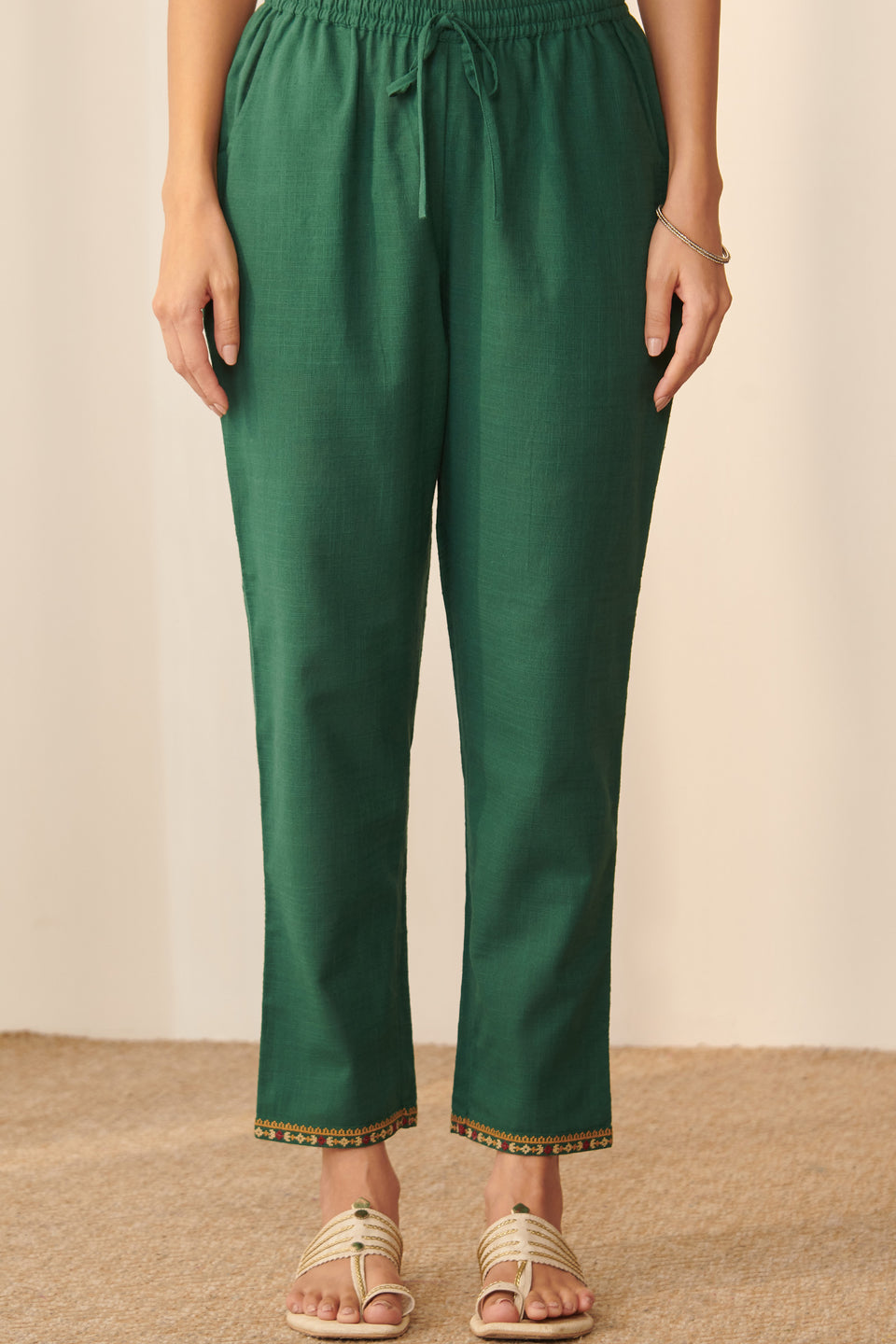 Mehraab Mira Green Narrow Pants