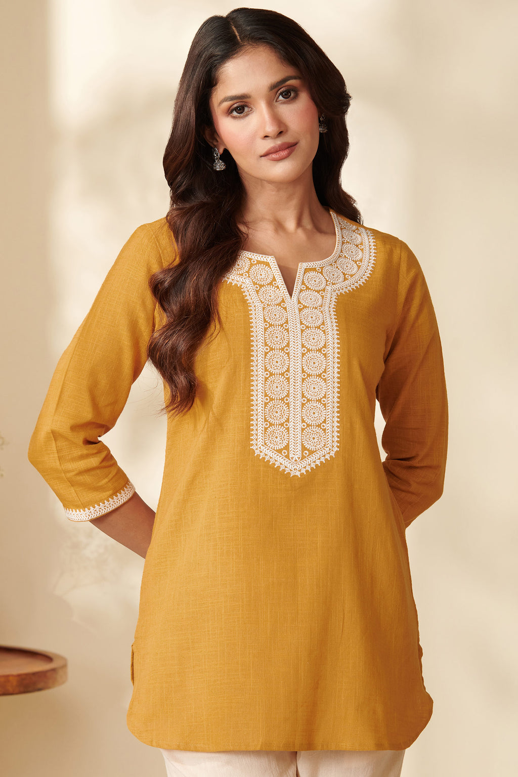 Mehraab Raziya Mustard Top