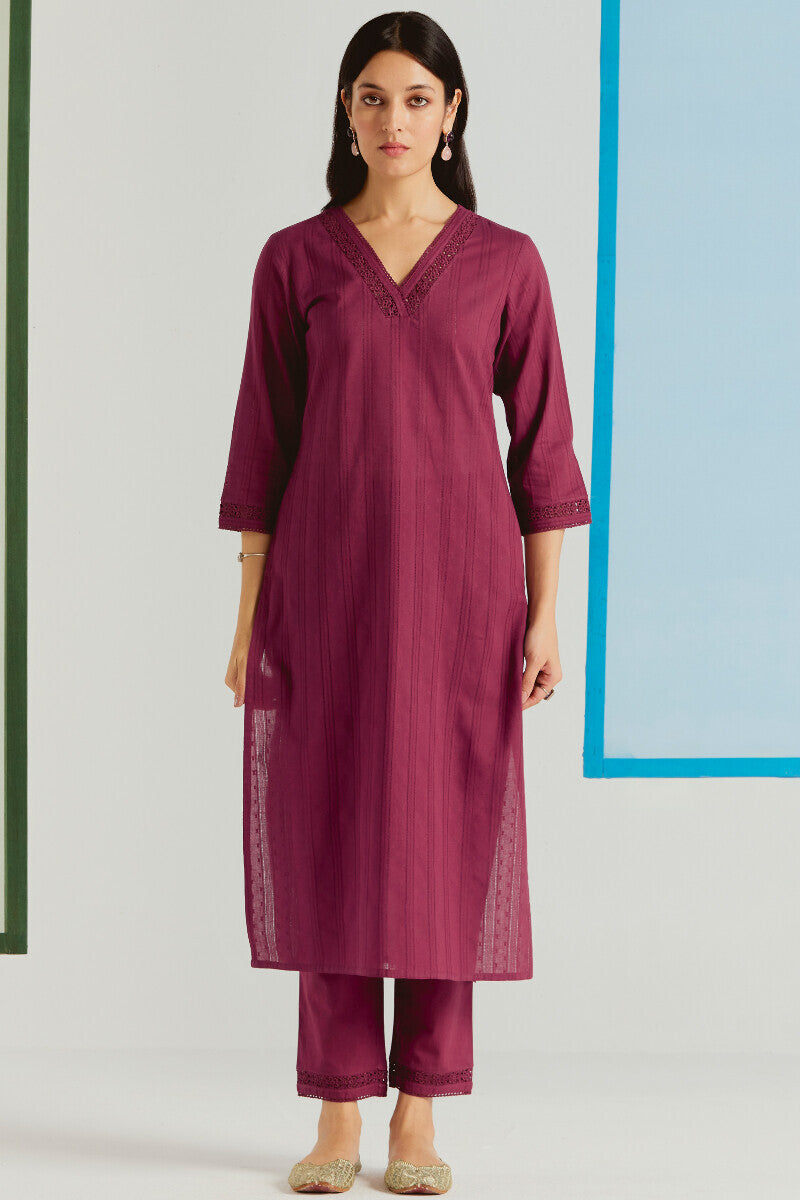 Roza Sehr Rose Pink Kurta