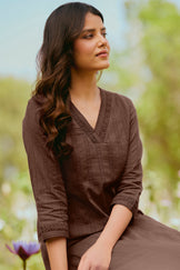 Roza Seher Brown Kurta