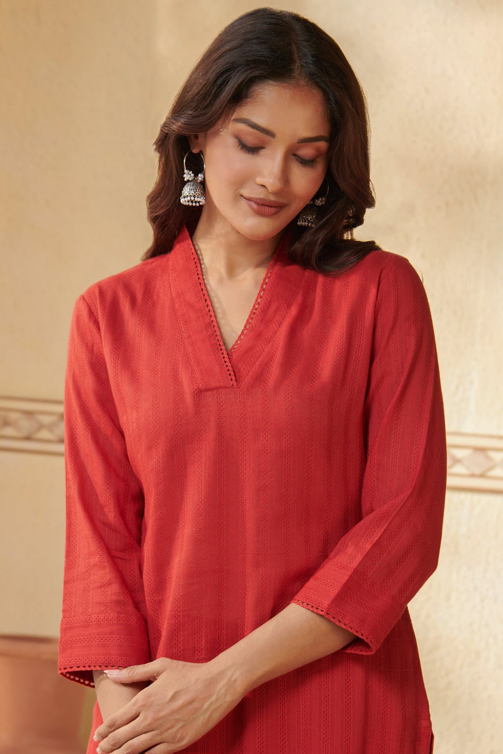 Roza Shabnam Brick Red Kurta