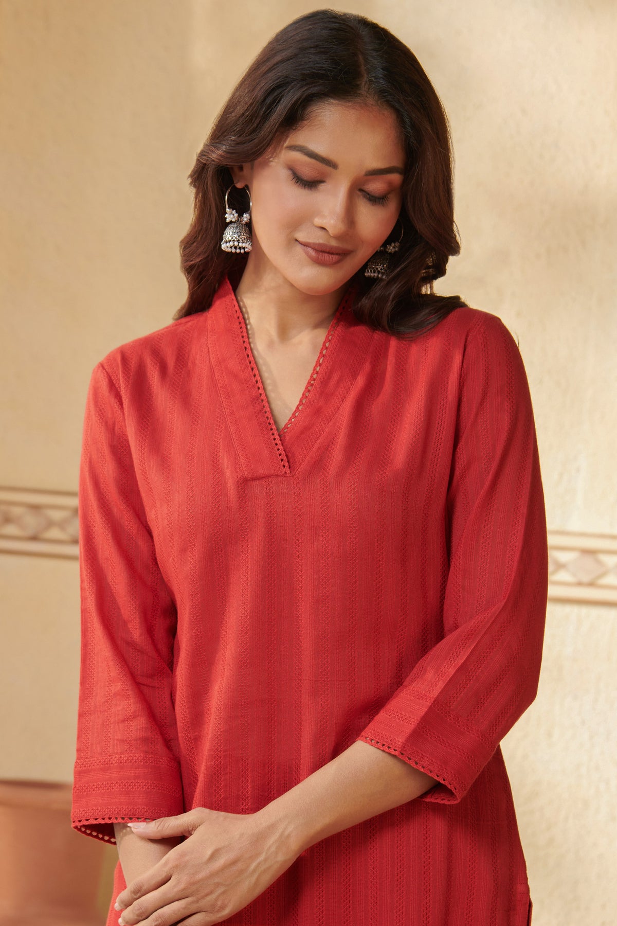 Roza Shabnam Brick Red Kurta