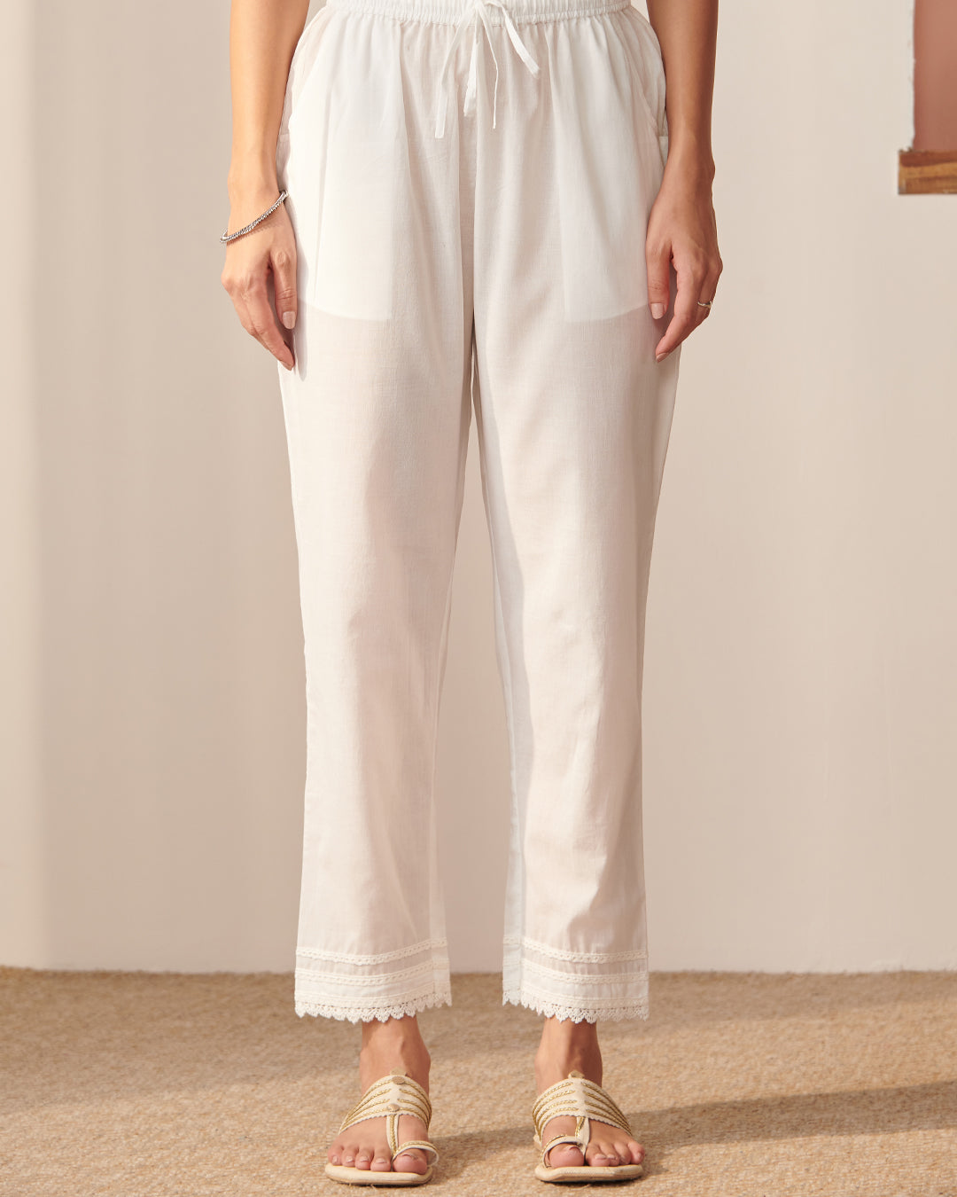 Gauhar Sania White Narrow Pants